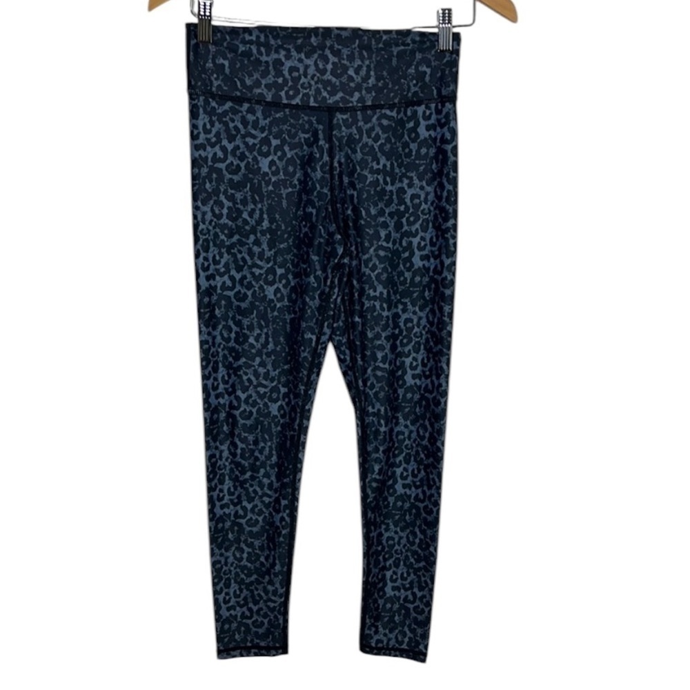 Zyia Blue Leopard Print Scrunch Butt High Rise Leggings Women Size 6-8